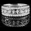 Round Cut Diamond Multi-Stone 4-Prong Vintage Wedding Band Ring in White Gold - #HR4464-W