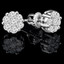 Round Cut Diamond Cluster Multi-Stone Shared-Prong Stud Earrings with Screwbacks in White Gold - #EAOH5913