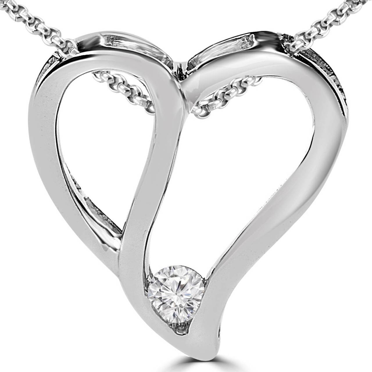 1/3 Carat Diamond Heart Pendant Necklace in Gold (Silver Chain Include –  FINEROCK