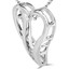 Round Cut Diamond Solitaire Heart Shape Pendant Necklace with Chain in White Gold - #PEOX2945-W