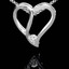 Round Cut Diamond Solitaire Heart Shape Pendant Necklace with Chain in White Gold - #PEOX2945-W