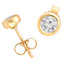 Round Cut Diamond Solitaire Bezel-Set Stud Earrings in Yellow Gold - #HDE2586-Y