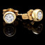 Round Cut Diamond Solitaire Bezel-Set Stud Earrings in Yellow Gold - #HDE2586-Y