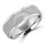 7.0 MM Brushed and Polished Mens Comfort Fit Wedding Band Ring in White Gold - #JM352-W