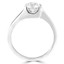Round Cut Diamond Solitaire 4-Prong Bypass-Shank Engagement Ring in White Gold - #HR6951-W