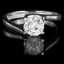 Round Cut Diamond Solitaire 4-Prong Bypass-Shank Engagement Ring in White Gold - #HR6951-W