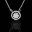 Round Cut Diamond Multi-Stone Shared-Prong Cluster Halo Pendant Necklace with Chain in White Gold - #RDE2528-W