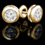 Round Cut Diamond Solitaire Bezel-Set Stud Earrings with Pushbacks in Yellow Gold - #ER1000-Y
