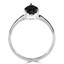 Pear Cut Black Diamond Solitaire 3-Prong Engagement Ring in White Gold - #10071-W