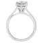 Round Cut Diamond Solitaire 6-Prong Cathedral-Set Tapered-Shank Engagement Ring in White Gold - #SRD2600-W