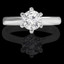 Round Cut Diamond Solitaire 6-Prong Cathedral-Set Tapered-Shank Engagement Ring in White Gold - #SRD2600-W