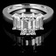 Emerald Cut Diamond Three-Stone 4-Prong Engagement Ring in White Gold - #IMP-R-G-W