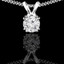 Round Cut Diamond Solitaire 4-Double Prong Pendant with Chain in White Gold - #R790R-W