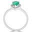 Pear Cut Green Emerald Gemstone Multi-Stone 3-Prong Halo Fashion Cocktail Ring with Round Diamond Accents in White Gold - #HR10067-W-PE-EM