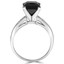 Princess Cut Black Diamond Multi-Stone 6-Prong Engagement Ring with Round White Diamond Channel-Set Accents in White Gold - #SM512-W-PR-BLK