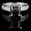 Princess Cut Black Diamond Multi-Stone 6-Prong Engagement Ring with Round White Diamond Channel-Set Accents in White Gold - #SM512-W-PR-BLK