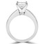 Princess Cut Diamond Multi-Stone V-Prong Engagement Ring with Round Channel Set Diamond Accents in White Gold - #2074LP-W
