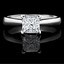Princess Cut Diamond Solitaire Tapered-Shank V-Prong Cathedral-Set Engagement Ring in White Gold - #2309LP-W