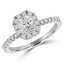 Radiant Cut Diamond Multi-Stone 4-Prong Vintage Halo Engagement Ring with Round Diamond Accents in White Gold - #LOCAL-R-RAD-W