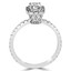 Radiant Cut Diamond Multi-Stone 4-Prong Vintage Halo Engagement Ring with Round Diamond Accents in White Gold - #LOCAL-R-RAD-W