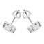 Princess Cut Diamond Solitaire V-Prong Stud Earrings with Screwbacks in White Gold - #S420-W