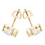 Princess Cut Diamond Solitaire V-Prong Stud Earrings with Screwbacks in Yellow Gold - #S420-Y