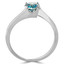 Round Cut Ocean Blue Diamond Solitaire 4-Prong Bypass Engagement Ring in White Gold - #HR6951-W-BLUE