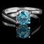Round Cut Ocean Blue Diamond Solitaire 4-Prong Bypass Engagement Ring in White Gold - #HR6951-W-BLUE