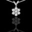 Round Cut Diamond Multi-Stone Star-Inspired Shared-Prong Pendant Necklace with Chain in White Gold - #C725-W