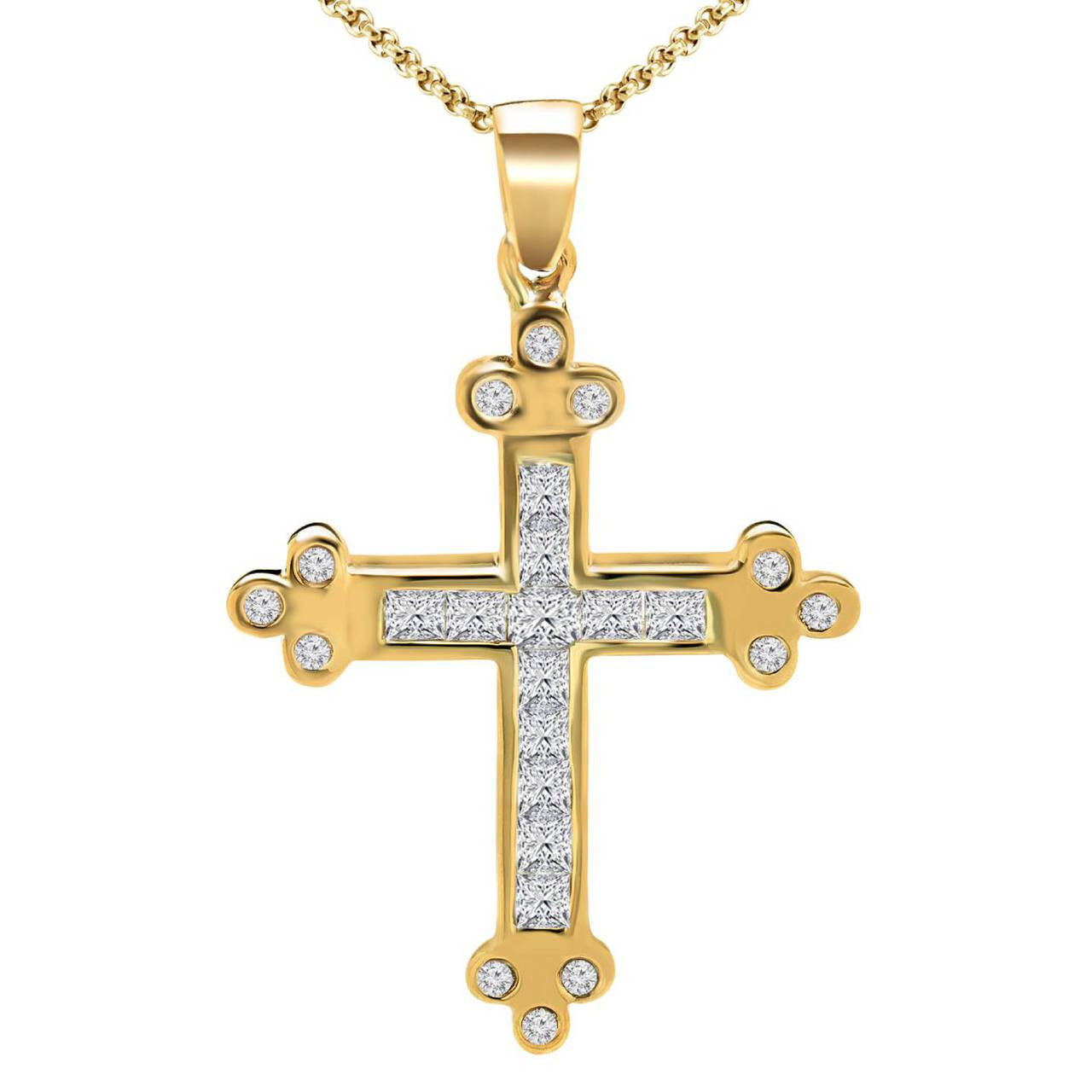 multi stone cross pendant