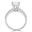 Princess Cut Diamond Multi-Stone 4-Prong Engagement Ring with Round Diamond Accents in White Gold - #HR10362-PR-W