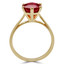 Round Cut Red Ruby Gemstone Solitaire 6-Prong Cathedral-Set Tapered-Shank Engagement Ring in Yellow Gold - #SRD2600-Y-RUBY