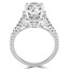 Round Cut Diamond Multi-Stone Split-Shank 4-Prong Halo Vintage Engagement Ring with Round Diamond Accents in White Gold - #HR6200-W