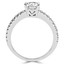 Round Cut Diamond Multi-Stone 4-Prong Engagement Ring with Round Diamond Scallop-Set Accents in White Gold - #HR6266-W
