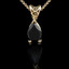 Pear Cut Black Diamond Solitaire Pendant Necklace with Chain in Yellow Gold - #PPF2-PEAR-BLACK-Y