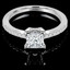Princess Cut Diamond Multi-Stone 4-Prong Engagement Ring with Round Diamond Accents in White Gold - #HR6266-W-PR