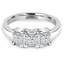 Princess Cut Diamond Three-Stone V-Prong Engagement Ring in White Gold - #IMP-R-D-W