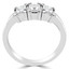 Princess Cut Diamond Three-Stone V-Prong Engagement Ring in White Gold - #IMP-R-D-W