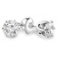 Round Cut Diamond Solitaire 6-Prong Stud Earrings with Screwbacks in White Gold - #G4D6-W