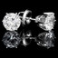 Round Cut Diamond Solitaire 6-Prong Stud Earrings with Screwbacks in White Gold - #G4D6-W