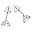 Round Cut Diamond Solitaire 3-Prong Martini Setting Stud Earrings with Screwbacks in White Gold - #R443-W