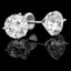 Round Cut Diamond Solitaire 3-Prong Martini Setting Stud Earrings with Screwbacks in White Gold - #R443-W