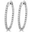 Round Cut Diamond Oval Shaped Inside Outside Hoop Multi-Stone Bar-Set Earrings in White Gold - #E332