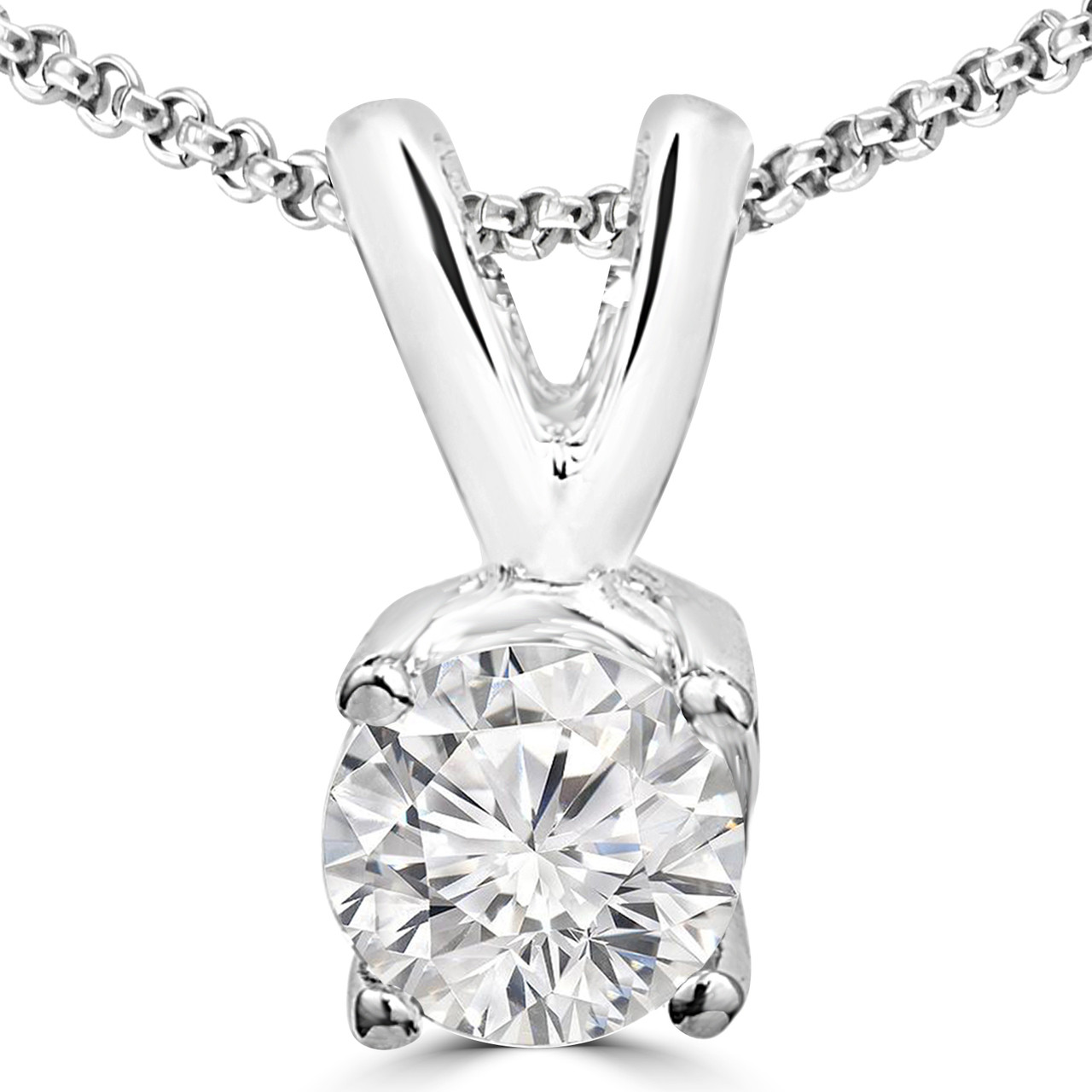 Diamond Solitaire Pendant Necklaces | Bijoux Majesty
