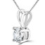 Round Cut Diamond Solitaire 4-Prong Y-Bail Pendant Necklace with Chain in White Gold - #P4R-W