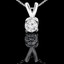Round Cut Diamond Solitaire 4-Prong Y-Bail Pendant Necklace with Chain in White Gold - #P4R-W