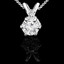 Round Cut Diamond Solitaire 6-Prong Pendant Necklace with Chain in White Gold - #P6R-W