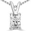 Radiant Cut Diamond Solitaire 4-Prong Pendant Necklace with Chain in White Gold - #PE5-W-RAD