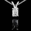 Radiant Cut Diamond Solitaire 4-Prong Pendant Necklace with Chain in White Gold - #PE5-W-RAD
