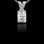 Radiant Cut Diamond Solitaire 4-Prong Decorative-Bail Pendant Necklace with Chain in White Gold - #PEF-W-RAD